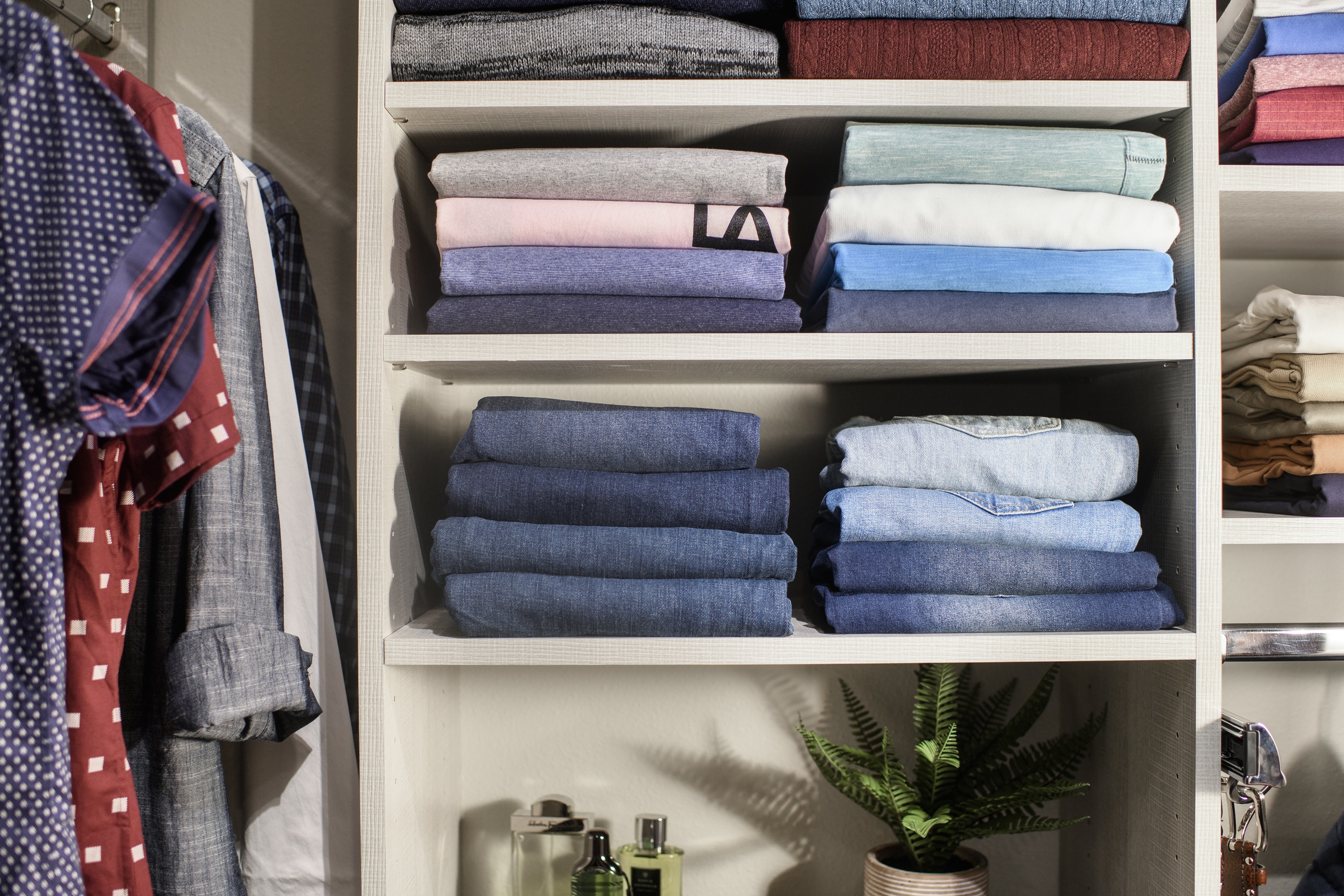 Custom Wood Closet Shelving for Pants in Baton Rouge, LA