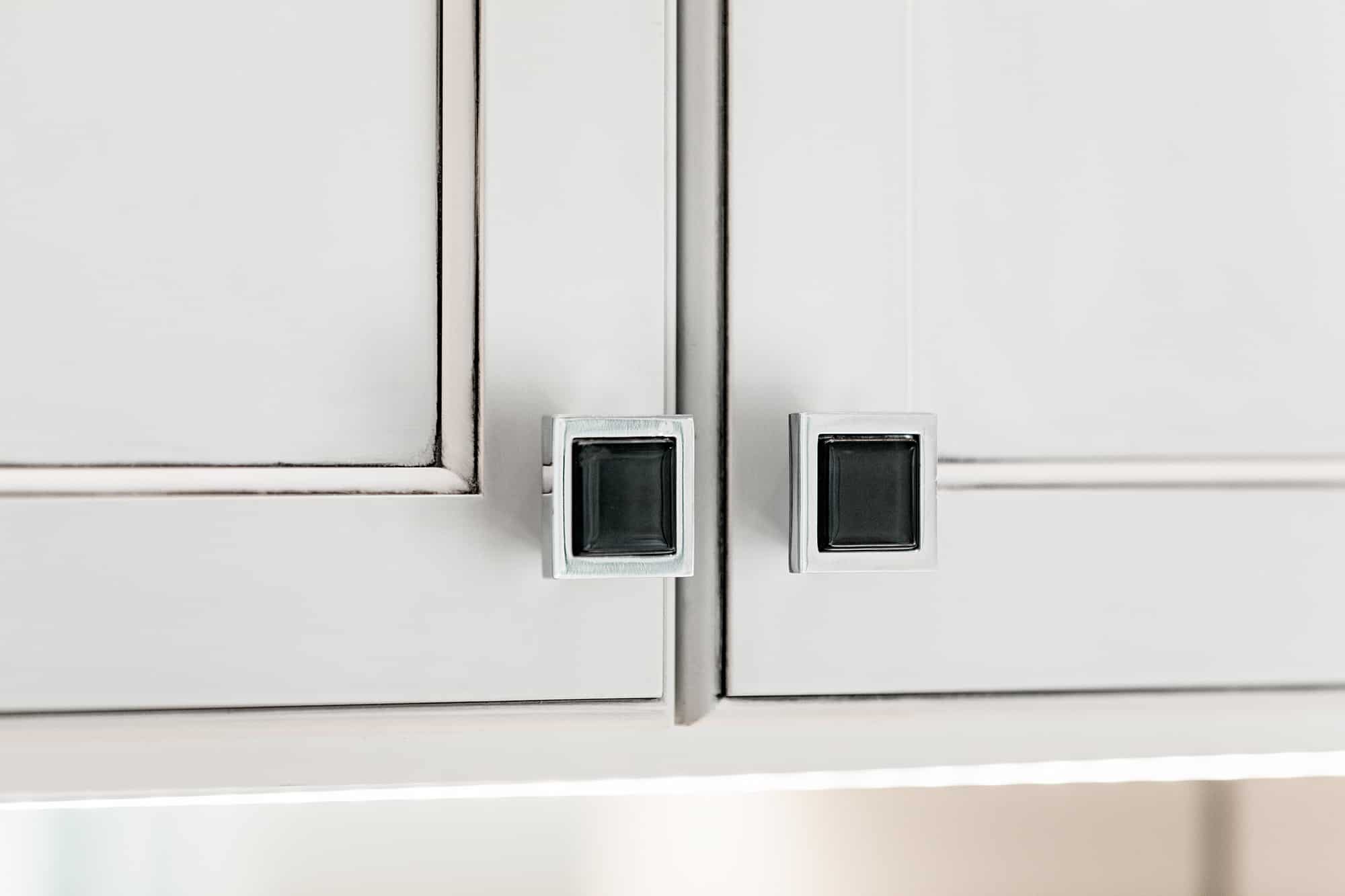 Close up of cabinets with handles