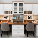 Home office desks with cabinets, chairs and drawers