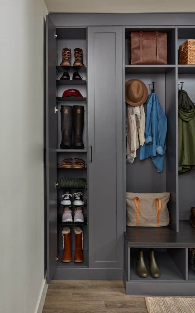 Custom Entryway: Blue Stone and Ore | Inspired Closets Miami